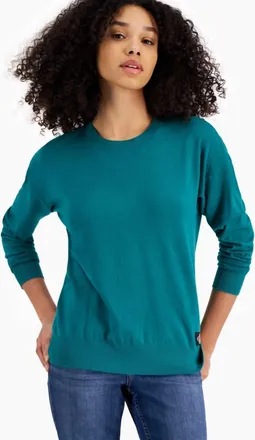 Calvin Klein Long Sleeve Crewneck Sweater In Jewel Green