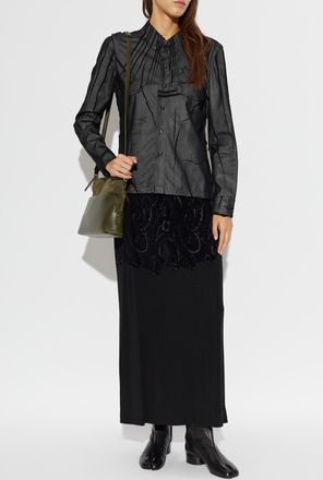 Maison Margiela Skirt With Decorative Embroidery, Womens, Black