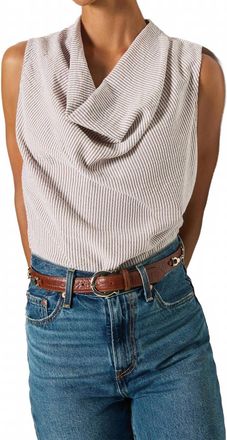 Nation Ltd Cille Cowl Neck Tank In Praline Stripe