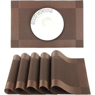 OEM Manteles Individuales De Pvc Antideslizantes, Lavables, Resistentes Al Calor, Rectangulares, De Vinilo, Para Restaurantes, Cocinas O Comedores, 45 X 3