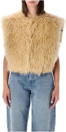 Isabel Marant Florana Faux-Fur Vest - Dames - Bodywarmers - Geel - XS - Jassen