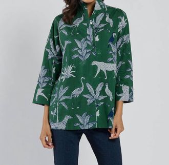 Jude Connally Cricket Long Sleeve Top In Safari Green
