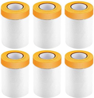 OEM Lona Protectora Para Pintar De 55 Cm X 25 M - Pel&iacute;cula Pl&aacute;stica Autoadhesiva De Alta Adherencia - Resistente A La Humedad - Paquete De 6 Rollos