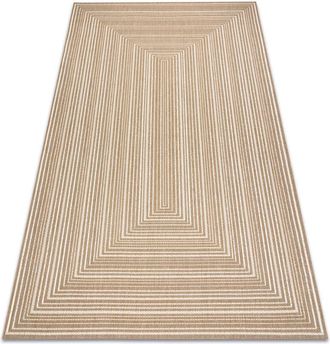 RugsX Flat 48962265 Alfombra De Sisal Geom&eacute;trica - Color Paja Beige Natural, Cuerda Beige 160x230 Cm
