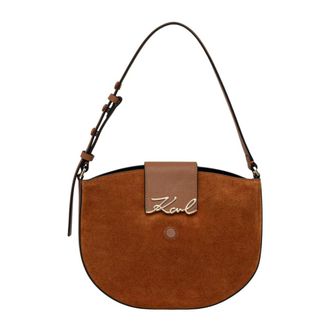 Karl Lagerfeld Tassen, Dames, Bruin, ONE Size, Leer, K/Signature Small Bag