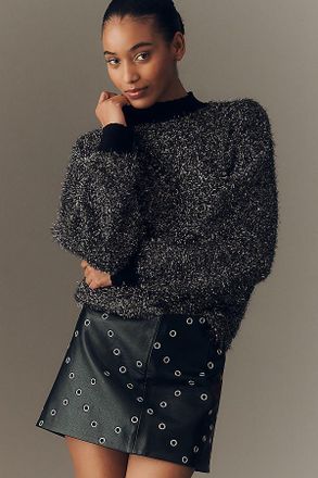 Bl^nk London Smart Choice Faux Leather Grommet Mini Skirt