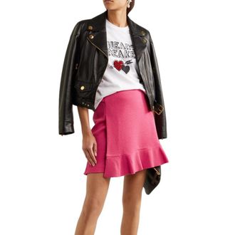 Moschino Boutique Moschino Pink Ruffled Crepe Mini Skirt Size XS