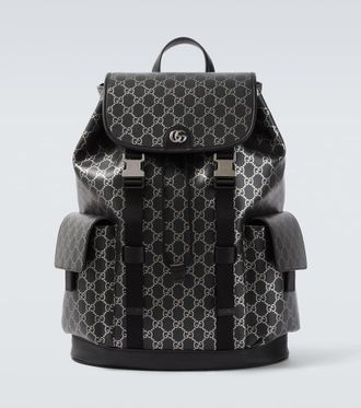 Gucci GG leather-trimmed backpack