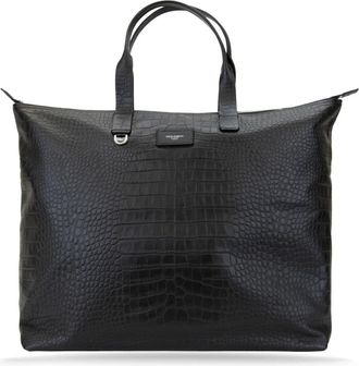 Dolce & Gabbana Schubben Stijl Unisex Handtas Rits Sluiting - unisex - Shoppers - Zwart - ONE Size - Leer - Tassen