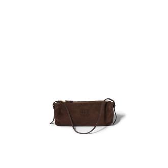 Miu Miu Suede Pouch, Woman, Dark Brown