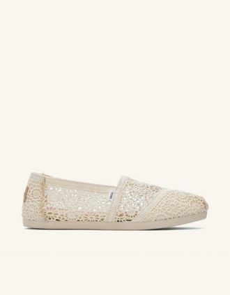 Toms Womens TOMS Alpargata in Natural moroccan crochet - Cream - Size: 4