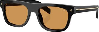Prada Sunglasses, unisex, Black, Size: 55 MM D-frame Sunglasses