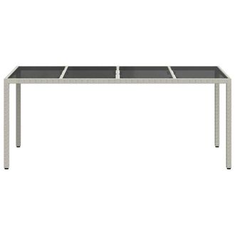 Berkfield Home Modern Garden Dining Table White 190x90x75 cm Poly Rattan | Size: 190 x 90 x 75 cm