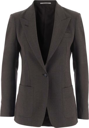 Tagliatore Tailored Stretch Wool Jacket with Pointed Lapels and Classic Detailing