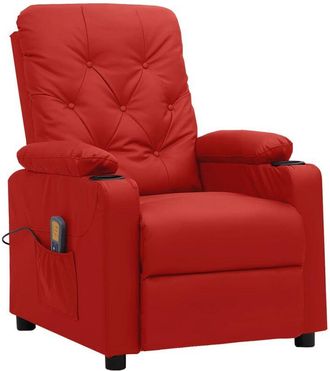 vidaXL Vidaxl - Sill&oacute;n De Masaje De Cuero Sint&eacute;tico Rojo Tinto