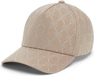 Philipp Plein Baseball Cap Monogram Unisex in Beige at Nordstrom, Size 00