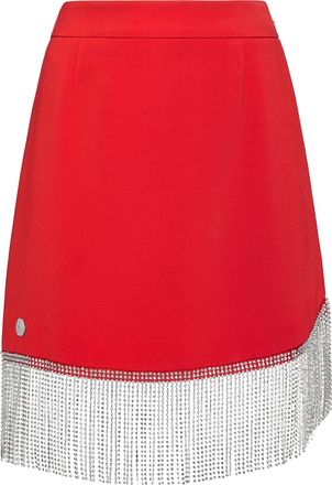 Philipp Plein Short Full Color Crystal Skirt Fringe