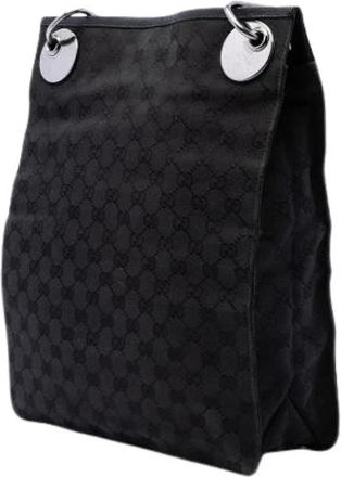 Gucci Pre-owned Eclipse Crossbody Bag - Dames - Vintage Schoudertas - Zwart - ONE Size - Leer - Vintage