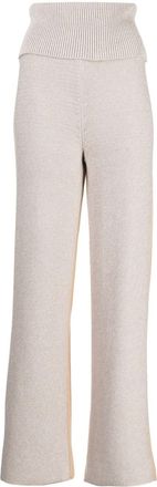 Off-white Diag Languid two-tone knit trousers - women - Polyester/Cotton - 40 - Neutrals