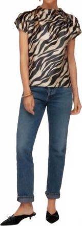 Fifteen Twenty Emmeline Velvet Cs Top In Zebra