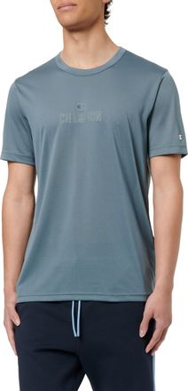 Champion Legacy Modern Basket at The Gym - Micromesh S/S Crewneck T-Shirt, Pastel Grey, M Mens SS24, Pastel Grey, M