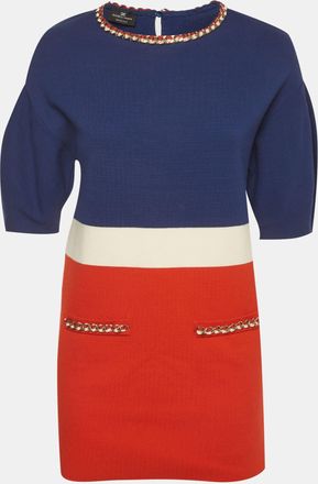 Elisabetta Franchi Multicolour Knit Chain Applique Mini Dress