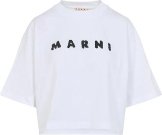 Marni Lily Cotton T-Shirt - Dames - T-shirts - Wit - XS - Katoen - Tops