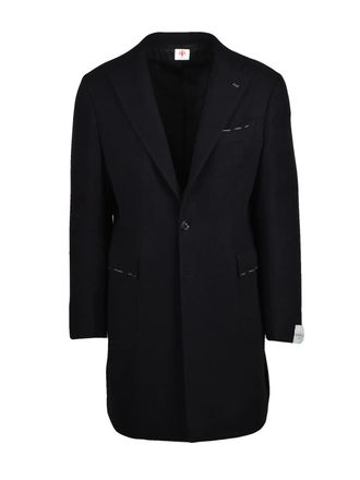 LUIGI BORRELLI NAPOLI Black Virgin Wool Coat