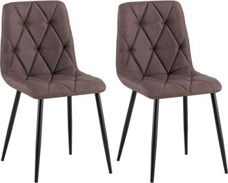 Clp Set di 2 sedie da pranzo Clairton marrone Tessuto