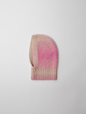 Maje Womans acrylic, Knit balaclava for Fall/Winter, One Size, in color Pink / Red