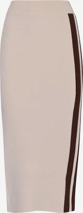 Pinko Womens Rainbow Skirt Lurex Piqu&eacute; Fabric Beige Viscose