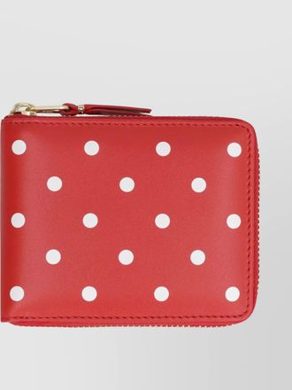 Comme Des Gar&ccedil;ons leather mini wallet polka-dot motif
