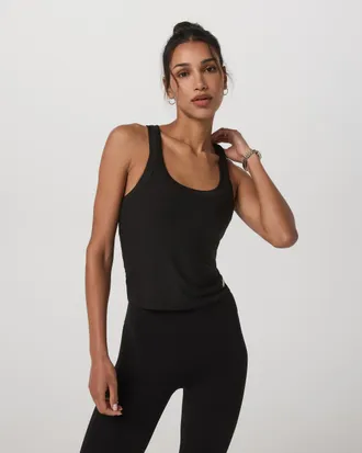 Vuori Clothing Energy Racerback Tank Top | Blue Coast Heather | XS, Size Extra Small