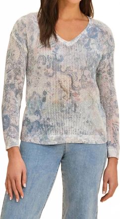 FDJ Mesh Vneck Top In Neutral
