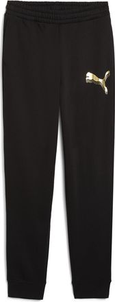 Puma ESS Womens Knitted Trousers Metallic Sweatpants FL, Black Metallic Gold, 3XL