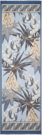 Etro frayed floral-print scarf - men - Modal/Silk - One Size - Blue