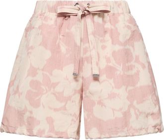 Moncler Moncler Floral Print Chin&eacute; Shorts, Women, Pink, Size: 38