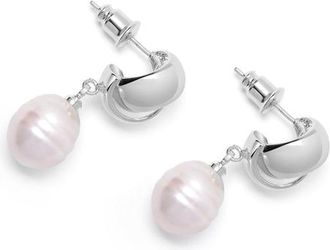 Nialaya Pearl Drop Earrings in Silver at Nordstrom