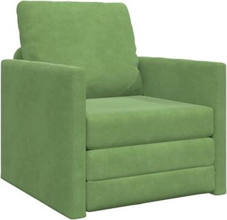vidaXL Sof&aacute; Cama De Piso Verde Claro 74 X 77 X 81 Cm Terciopelo Vidaxl