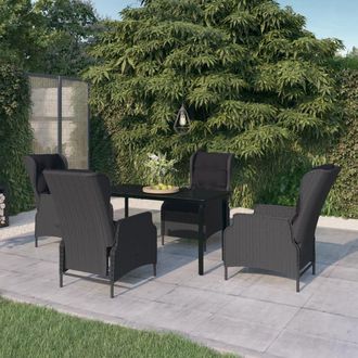 vidaXL Juego De Comedor De Jard&iacute;n 5 Piezas Gris Oscuro Vidaxl