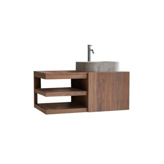 Tikamoon Mueble para lavabo de nogal macizo de 90 cm