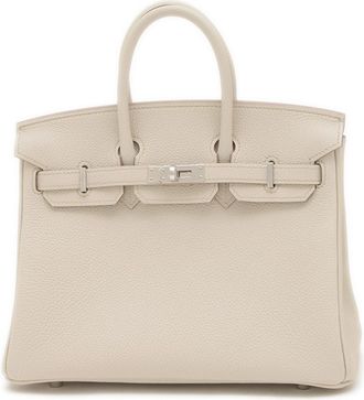 Herm&egrave;s Herm&egrave;s Cream Birkin 25 in Taurillon Clemence
