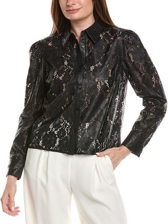 Milly Milly Arlo Textured Lace Button Down Shirt