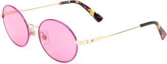 Web Eyewear Sunglasses, female, Yellow, Size: ONE SIZE Metal Frame Aviator Sunglasses