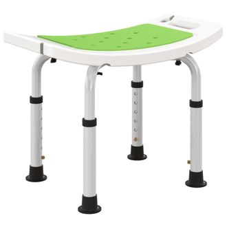 HOMCOM Adjust Aluminium Bath Stool Spa Shower Chair Non-Slip W/ Shower Hole | TJ Hughes