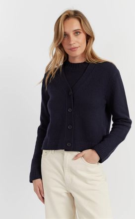 Chinti and Parker Navy Pure Cashmere Cardigan