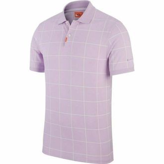 Nike Heren Geruit Dri-FIT Polo Shirt (Paars)