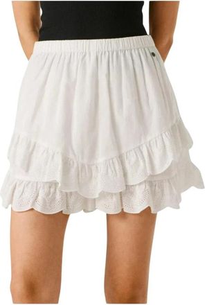 Pepe Jeans London Ruffled Short Skirt - Dames - Korte rokken - Wit - S - Rokken