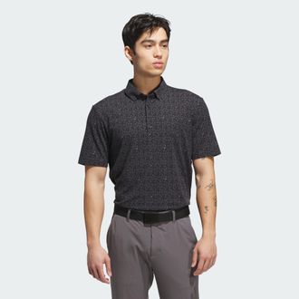 adidas adidas Performance Mens Ultimate365 Micro Argyle Polo Shirt - Black/Dark Grey - Size Small