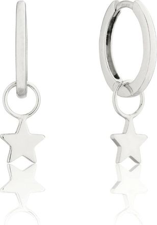 Lily & Roo Silver Tiny Star Hoop Earrings